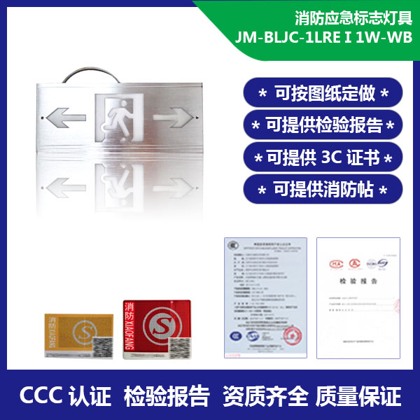 消防应急标志灯具 嵌入式墙壁安装单面左右  JM-BLJC-1LREⅠ1W-WB