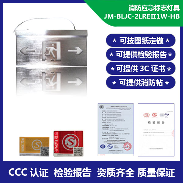 消防应急标志灯具-吊装双面左右向标志灯具 M-BLJC-2LREⅡ1W-HB